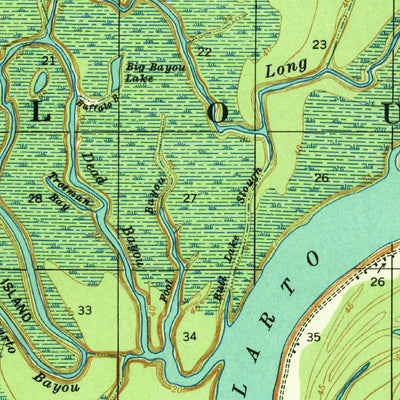 United States Geological Survey Eva, LA (1935, 62500-Scale) digital map