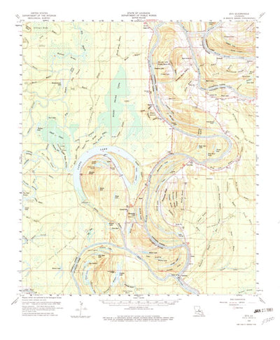 United States Geological Survey Eva, LA (1960, 62500-Scale) digital map