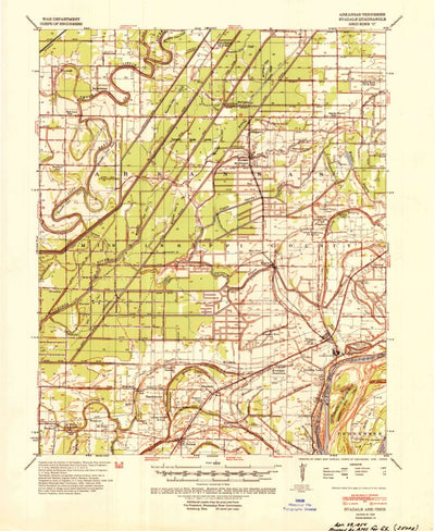 United States Geological Survey Evadale, AR-TN (1939, 62500-Scale) digital map