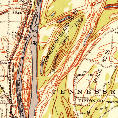 United States Geological Survey Evadale, AR-TN (1939, 62500-Scale) digital map