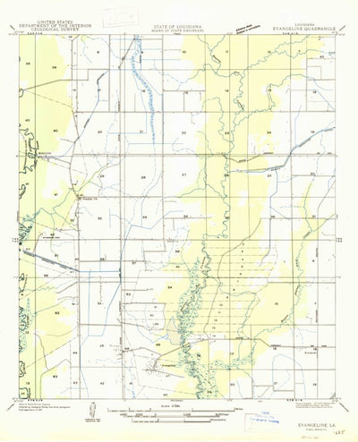 United States Geological Survey Evangeline, LA (1947, 31680-Scale) digital map