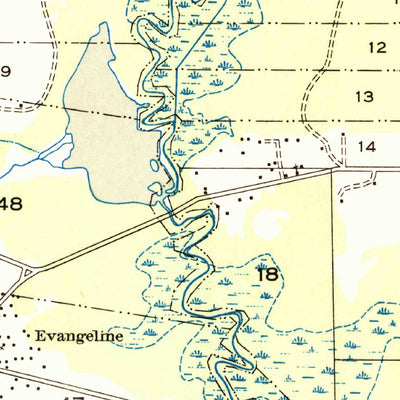 United States Geological Survey Evangeline, LA (1947, 31680-Scale) digital map
