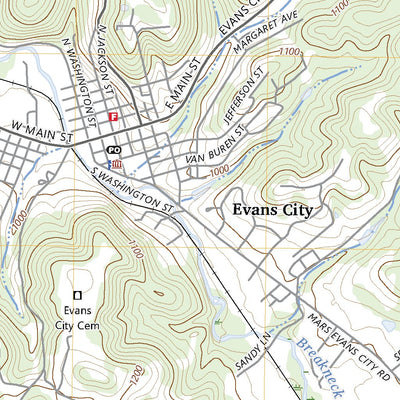 United States Geological Survey Evans City, PA (2023, 24000-Scale) digital map
