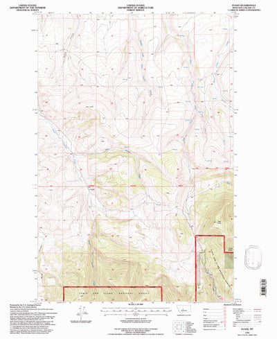 United States Geological Survey Evans, MT (1995, 24000-Scale) digital map