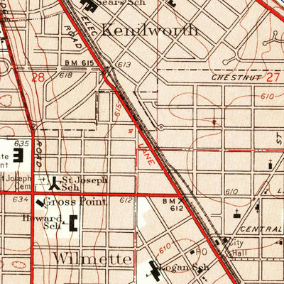 United States Geological Survey Evanston, IL (1953, 24000-Scale) digital map