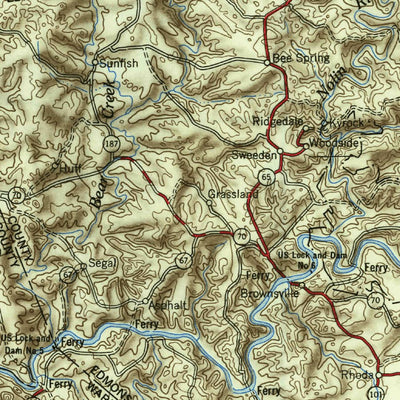 United States Geological Survey Evansville, IN-KY (1954, 250000-Scale) digital map