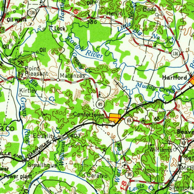 United States Geological Survey Evansville, IN-KY (1961, 250000-Scale) digital map