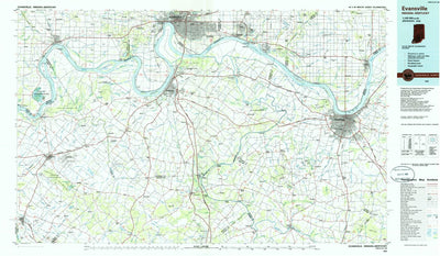 United States Geological Survey Evansville, IN-KY (1986, 100000-Scale) digital map