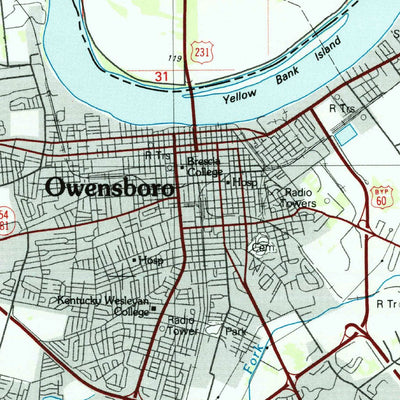 United States Geological Survey Evansville, IN-KY (1986, 100000-Scale) digital map