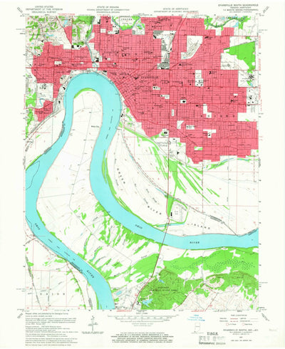 United States Geological Survey Evansville South, IN-KY (1957, 24000-Scale) digital map