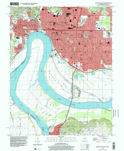 United States Geological Survey Evansville South, IN-KY (1999, 24000-Scale) digital map