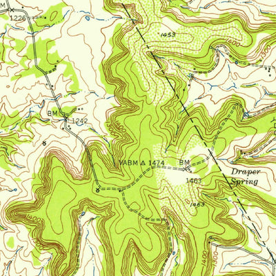 United States Geological Survey Evant, TX (1954, 62500-Scale) digital map