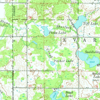 United States Geological Survey Evart, MI (1959, 62500-Scale) digital map