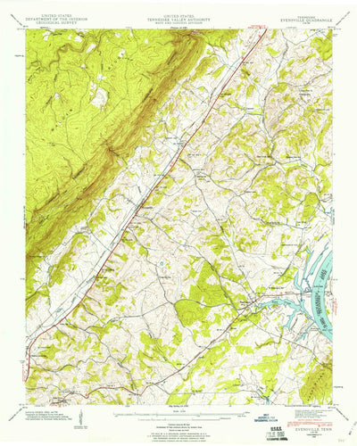 United States Geological Survey Evensville, TN (1942, 24000-Scale) digital map
