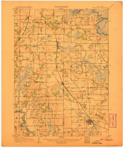 United States Geological Survey Evensville, WI (1906, 62500-Scale) digital map