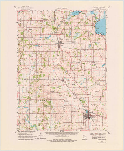 United States Geological Survey Evensville, WI (1961, 62500-Scale) digital map
