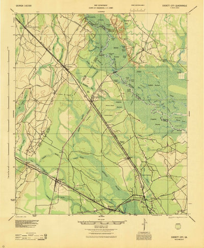 United States Geological Survey Everett City, GA (1944, 62500-Scale) digital map