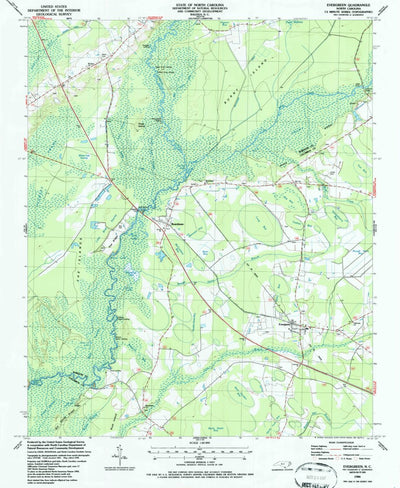 United States Geological Survey Evergreen, NC (1986, 24000-Scale) digital map