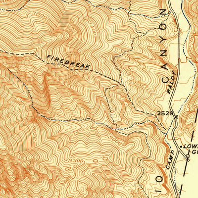 United States Geological Survey Evey Canyon, CA (1940, 20000-Scale) digital map