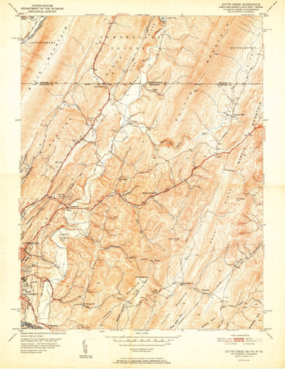 United States Geological Survey Evitts Creek, MD-PA-WV (1951, 24000-Scale) digital map