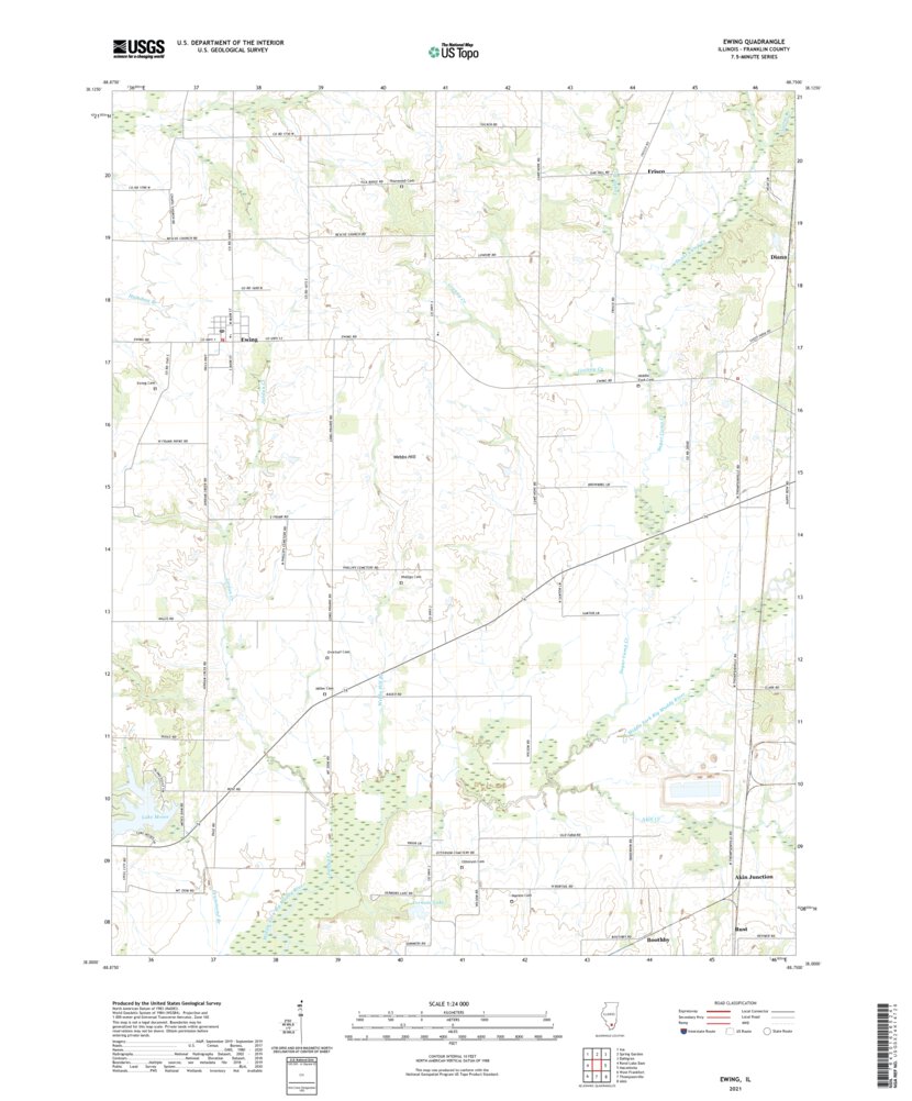 Ewing, IL (2021, 24000Scale) Map by United States Geological Survey