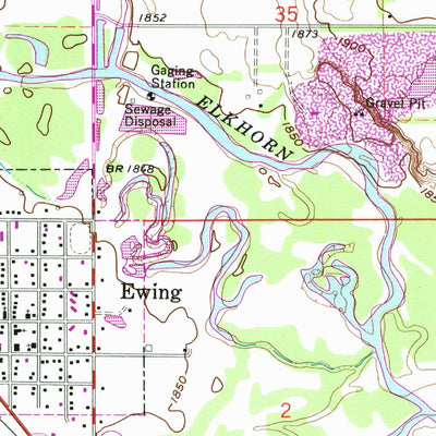United States Geological Survey Ewing, NE (1963, 24000-Scale) digital map
