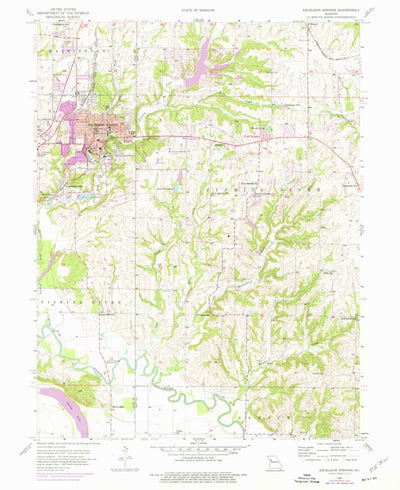 United States Geological Survey Excelsior Springs, MO (1957, 24000-Scale) digital map