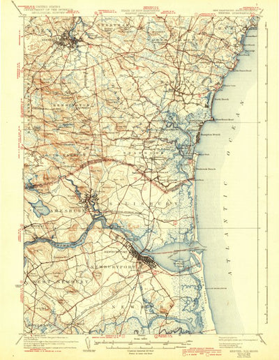 United States Geological Survey Exeter, NH-MA (1934, 62500-Scale) digital map