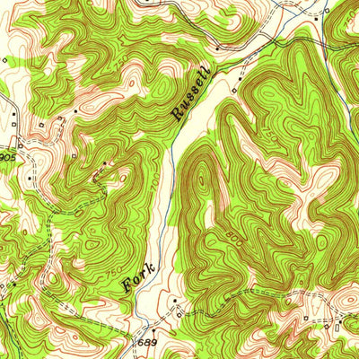 United States Geological Survey Exie, KY (1953, 24000-Scale) digital map