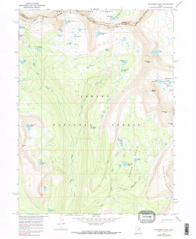 United States Geological Survey Explorer Peak, UT (1967, 24000-Scale) digital map