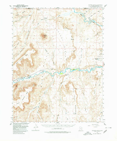United States Geological Survey Factory Butte, UT (1954, 62500-Scale) digital map