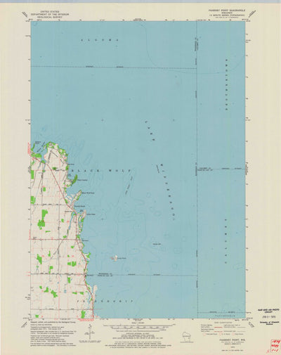 United States Geological Survey Fahrney Point, WI (1974, 24000-Scale) digital map