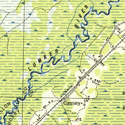 United States Geological Survey Fair Bluff, NC-SC (1943, 62500-Scale) digital map
