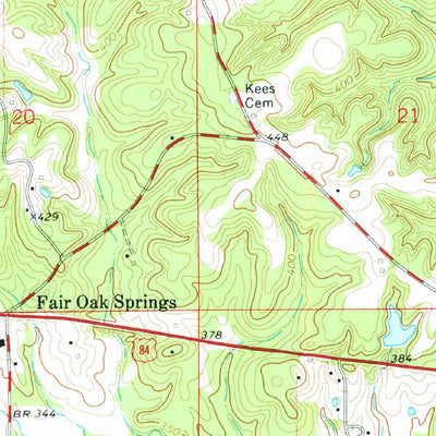 United States Geological Survey Fair Oak Springs, MS (1972, 24000-Scale) digital map