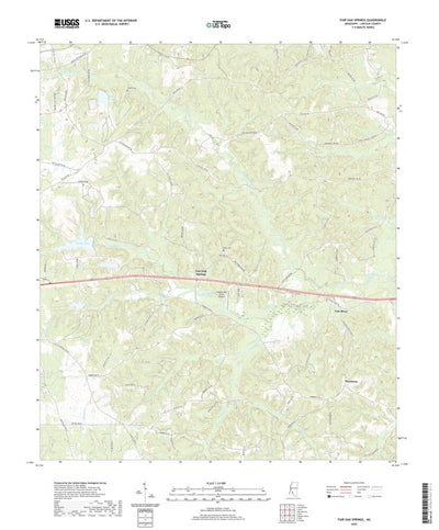 United States Geological Survey Fair Oak Springs, MS (2020, 24000-Scale) digital map