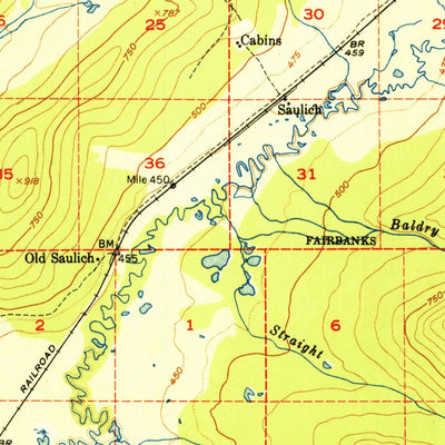 United States Geological Survey Fairbanks D-3, AK (1952, 63360-Scale) digital map
