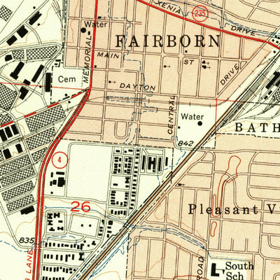 United States Geological Survey Fairborn, OH (1955, 24000-Scale) digital map