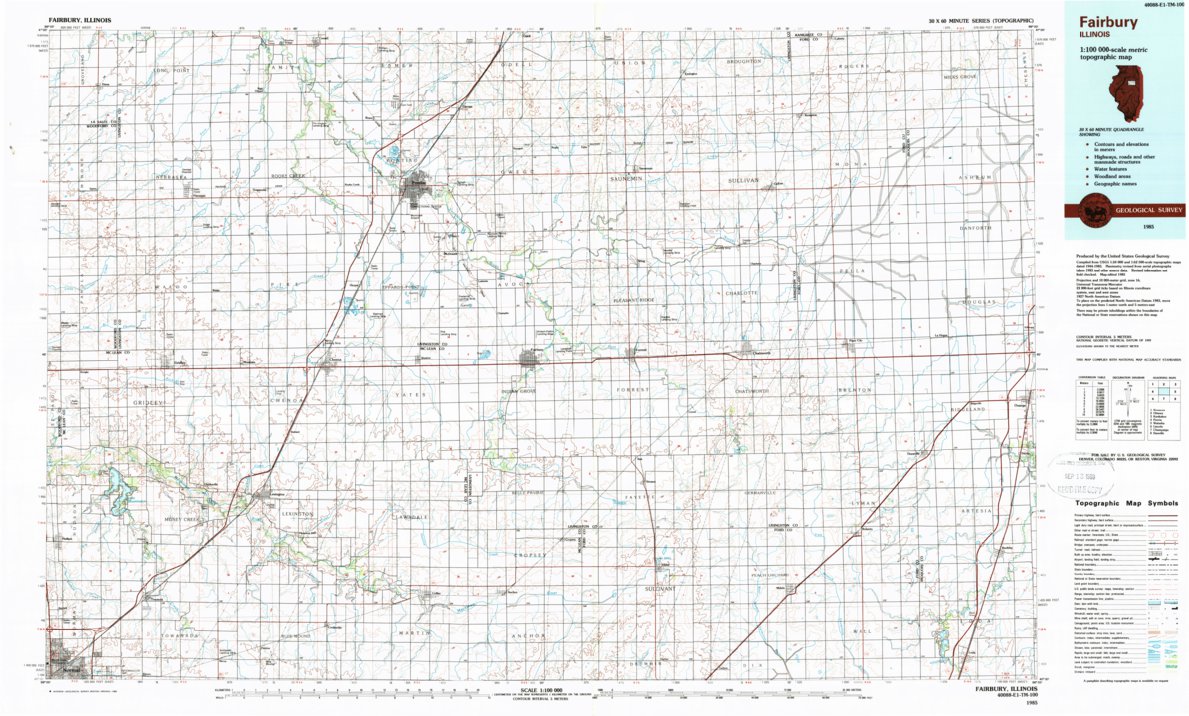 Fairbury, IL (1985, 100000-Scale) Map by United States Geological ...