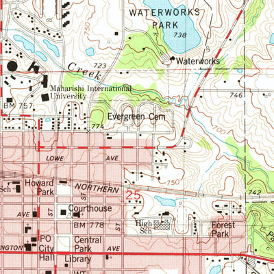 United States Geological Survey Fairfield North, IA (1980, 24000-Scale) digital map