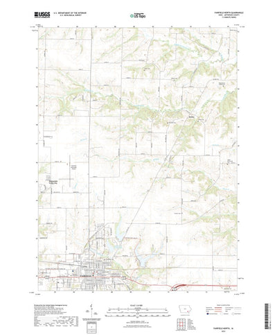 United States Geological Survey Fairfield North, IA (2022, 24000-Scale) digital map