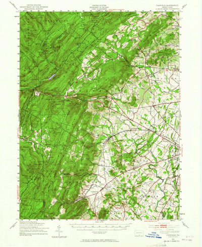 United States Geological Survey Fairfield, PA (1951, 62500-Scale) digital map