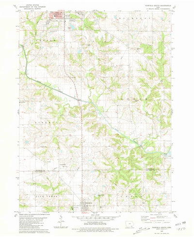 United States Geological Survey Fairfield South, IA (1980, 24000-Scale) digital map