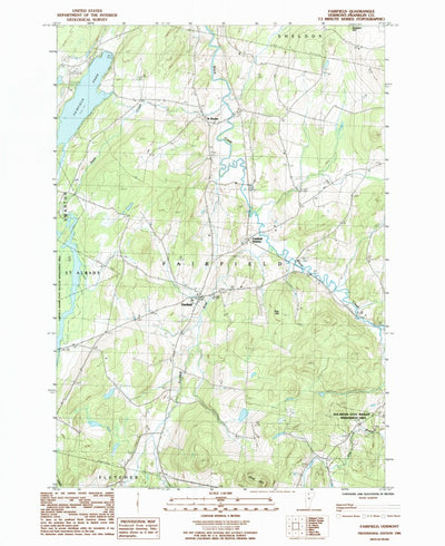 United States Geological Survey Fairfield, VT (1986, 24000-Scale) digital map