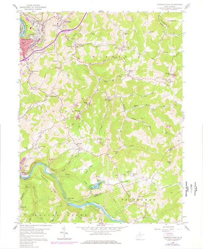 United States Geological Survey Fairmont East, WV (1958, 24000-Scale) digital map