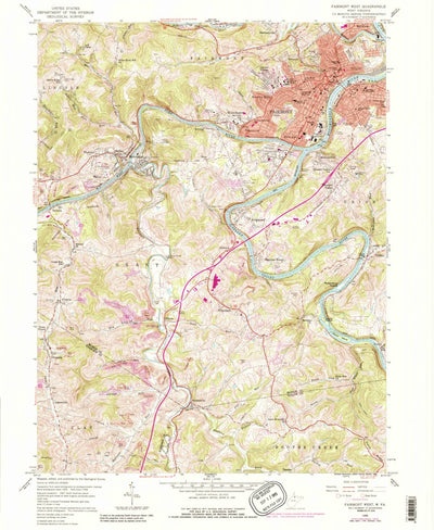 United States Geological Survey Fairmont West, WV (1958, 24000-Scale) digital map