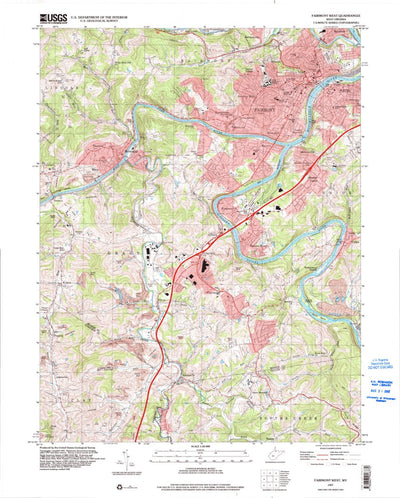United States Geological Survey Fairmont West, WV (1997, 24000-Scale) digital map
