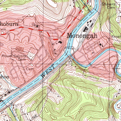 United States Geological Survey Fairmont West, WV (1997, 24000-Scale) digital map