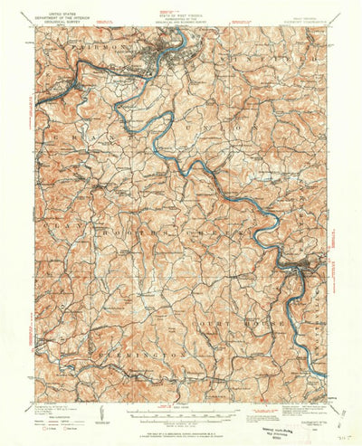United States Geological Survey Fairmont, WV (1923, 62500-Scale) digital map