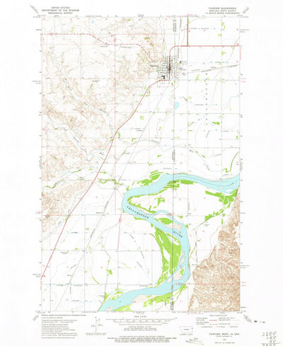 United States Geological Survey Fairview, MT-ND (1972, 24000-Scale) digital map