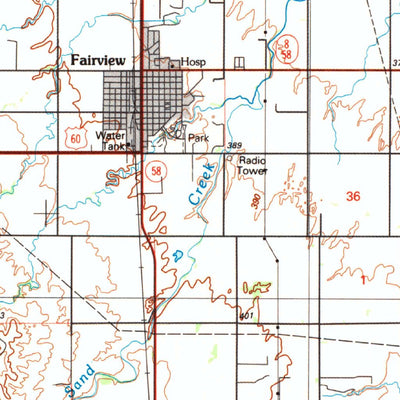 United States Geological Survey Fairview, OK (1986, 100000-Scale) digital map